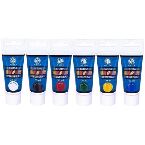Farby Tempera Astra Artea, 6 kolorów x 20ml - 2